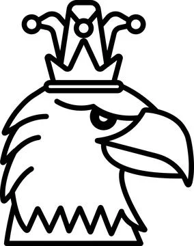A cartoon eagle with a crown on its head イラスト素材