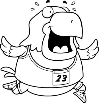 Cartoon Eagle Running Race Stock Illustration