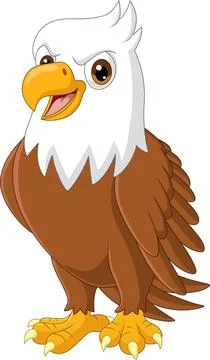 Cartoon eagle on white background Stock Illustration