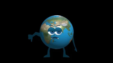 Cartoon Earth Globe Bad Animation A... Stock Video | Pond5