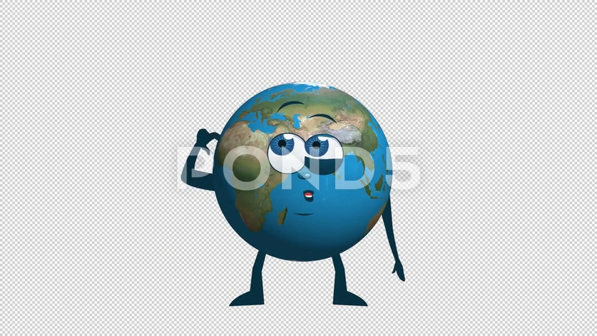 Cartoon Earth Globe Think Animation with... | Stock Video | Pond5