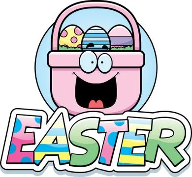 Cartoon Easter Basket Graphic Stock Illustration
