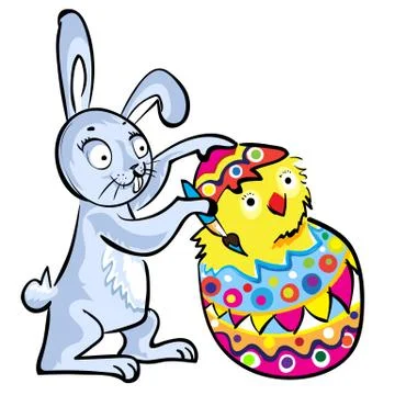 Cartoon easter bunny Stock Illustration