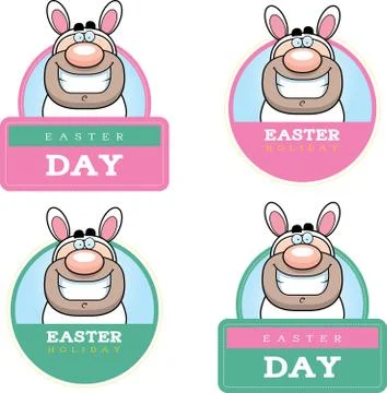 Cartoon Easter Bunny Man Graphic Stock Illustration