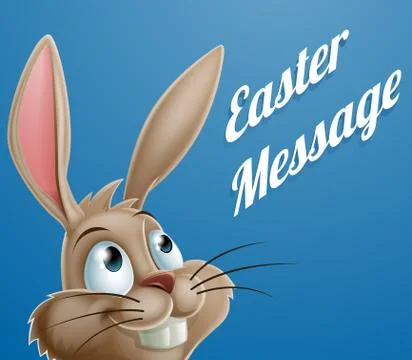 Cartoon Easter Bunny Message Stock Illustration