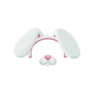 Cartoon easter bunny or rabbit mask details vector illustration isolated on Illustrazione stock