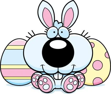 Cartoon Easter Bunny Sitting Stock Illustration