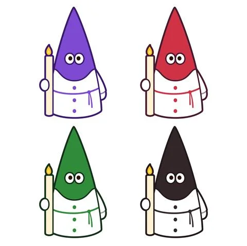 Cartoon Easter Capirote character set Stock Illustration