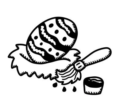 Cartoon Easter Egg Coloring Doodle Stock Illustration