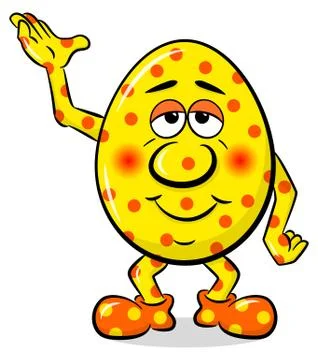 Cartoon easter egg with dots Stock Illustration