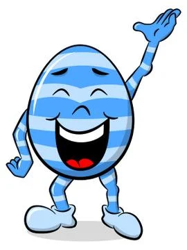 Cartoon easter egg with stripes Stock Illustration