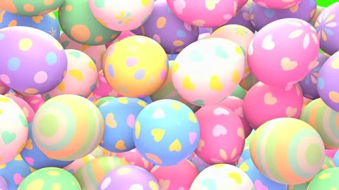 Cartoon easter eggs on green screen background Stock Footage 247164507