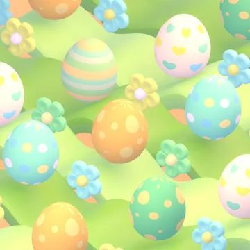 Cartoon easter eggs pattern Stock Illustration