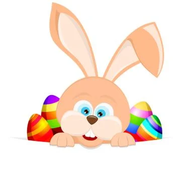 Cartoon easter rabbit background Stock Illustration