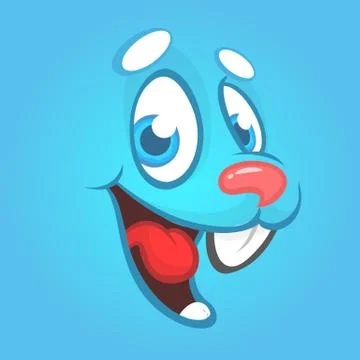 Cartoon Easter rabbit face avatar. Vector illustration. Stock Illustration