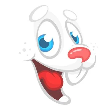 Cartoon Easter rabbit face avatar. Vector illustration. Stock Illustration