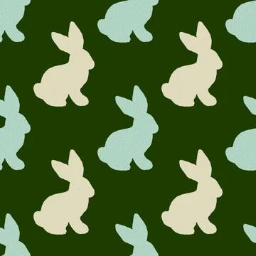 Cartoon Easter rabbit seamless bunnies pattern for wrapping paper Stock Illustration