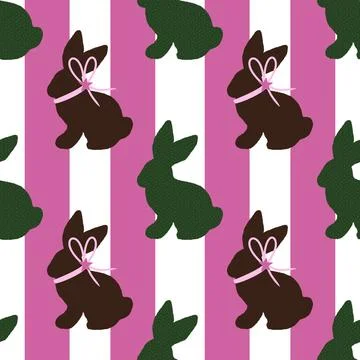 Cartoon Easter rabbit seamless bunnies pattern for wrapping paper Stock Illustration