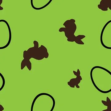 Cartoon Easter rabbit seamless bunnies and eggs pattern for wrapping paper Stock Illustration
