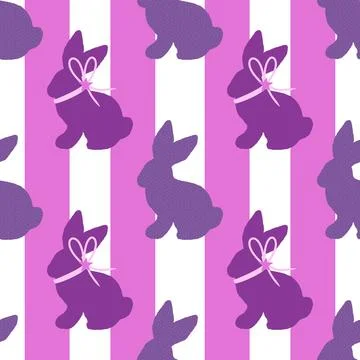 Cartoon Easter rabbit seamless bunnies pattern for wrapping paper and fabrics Stock Illustration