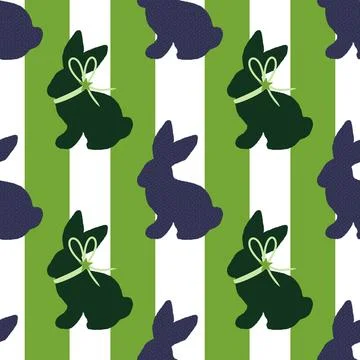 Cartoon Easter rabbit seamless bunnies pattern for wrapping paper and fabrics Stock Illustration