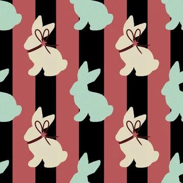 Cartoon Easter rabbit seamless bunnies pattern for wrapping paper and fabrics Stock Illustration