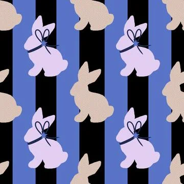 Cartoon Easter rabbit seamless bunnies pattern for wrapping paper and fabrics Illustrazione stock