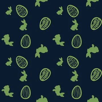 Cartoon Easter rabbit seamless bunnies and eggs pattern for wrapping paper Illustrazione stock