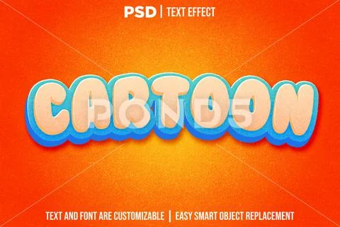 Cartoon editable text effect PSD photoshop format PSD Template