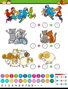 Cartoon education math game Illustrazione stock