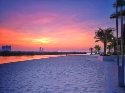 CARTOON LIKE EFFECT OF SKY BEACH SHADOW VISIBLE Stock Photos