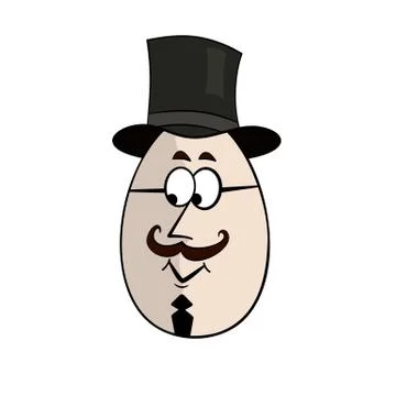 Cartoon Egg Face Character Stock Illustration