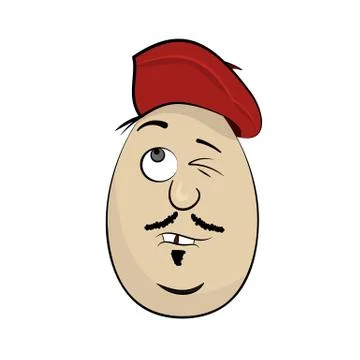 Cartoon Egg Face Character Stock Illustration