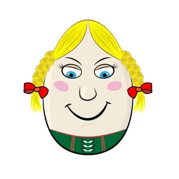 Cartoon Egg Face Character Stock Illustration