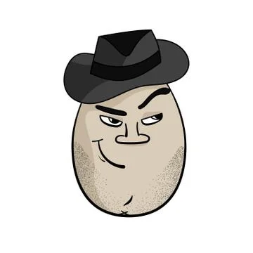 Cartoon Egg Face Character Stock Illustration