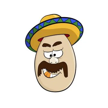 Cartoon Egg Face Character Stock-Illustration