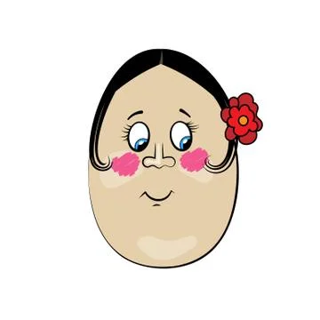 Cartoon Egg Face Character Stock Illustration