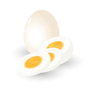 Cartoon egg without skin Stock Illustration