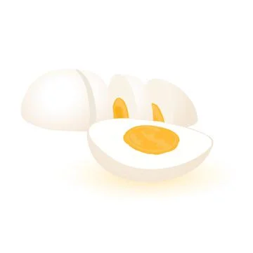 Cartoon egg without skin Stock Illustration