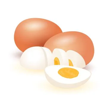 Cartoon egg without skin Stock Illustration
