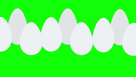 Cartoon Eggs Bouncing on green background. 4K 스톡 동영상 252885197