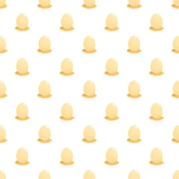 Cartoon eggs sitting on nests seamless pattern 库存插图