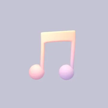 Cartoon eighth note object Stock Illustration