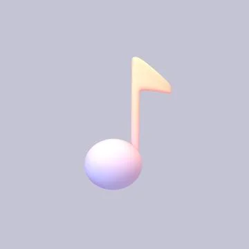 Cartoon eighth note object Stock Illustration