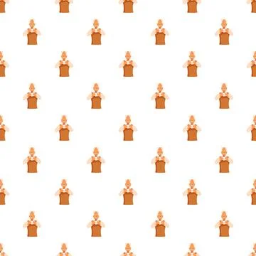 Cartoon elderly characters forming a seamless pattern Stock Illustration