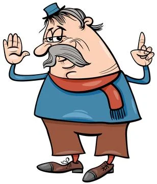 Cartoon elderly man or senior comic character 스톡 일러스트