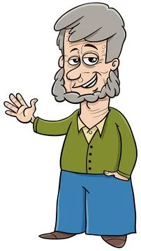 Cartoon elderly man or senior comic character 스톡 일러스트