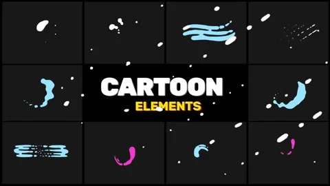 140+ animated cartoon elements after effects template free download