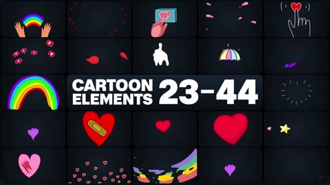 Cartoon Elements for After Effects After Effects stock