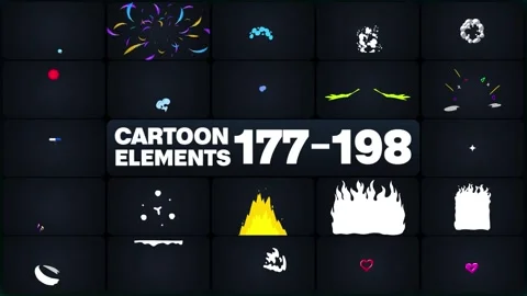 Cartoon Elements for After Effects Stock After Effects
